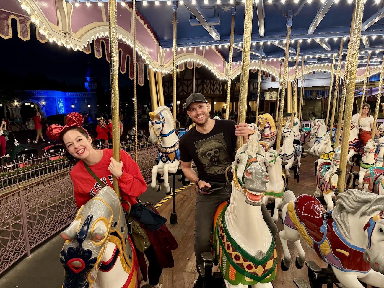 Riding the carousel in the Magic Kingdom