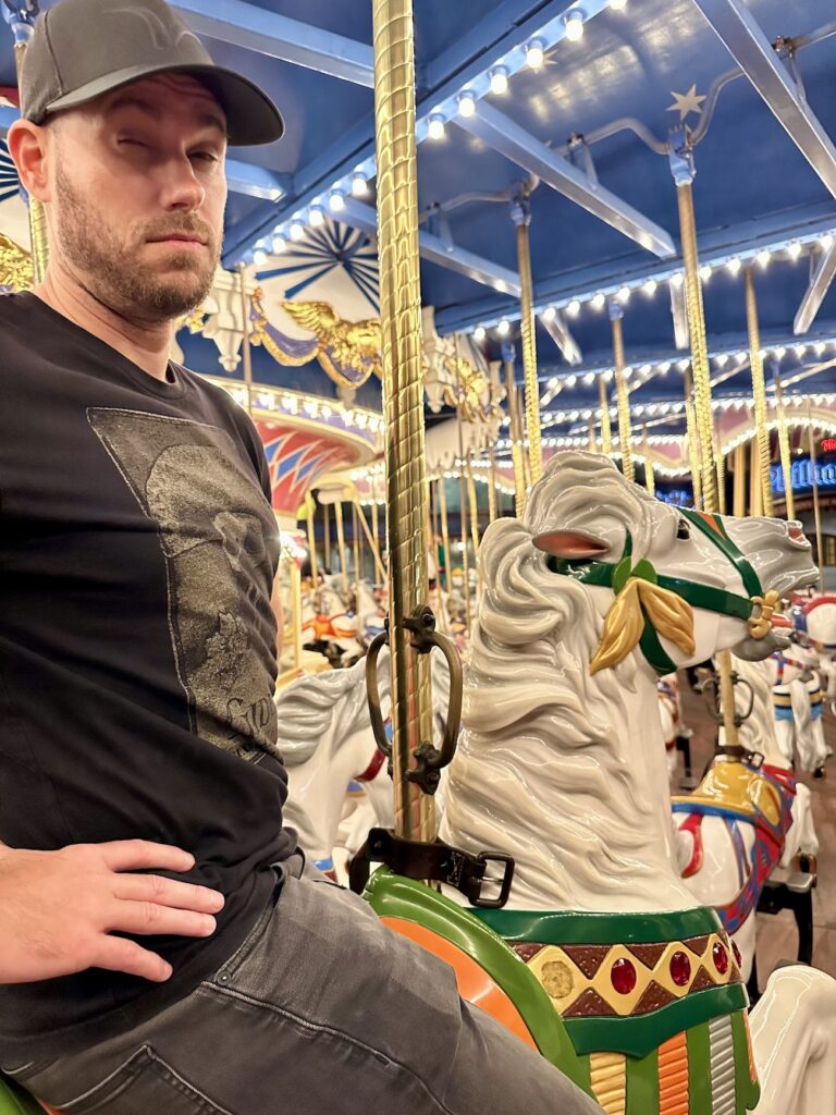 Riding the carousel in the Magic Kingdom