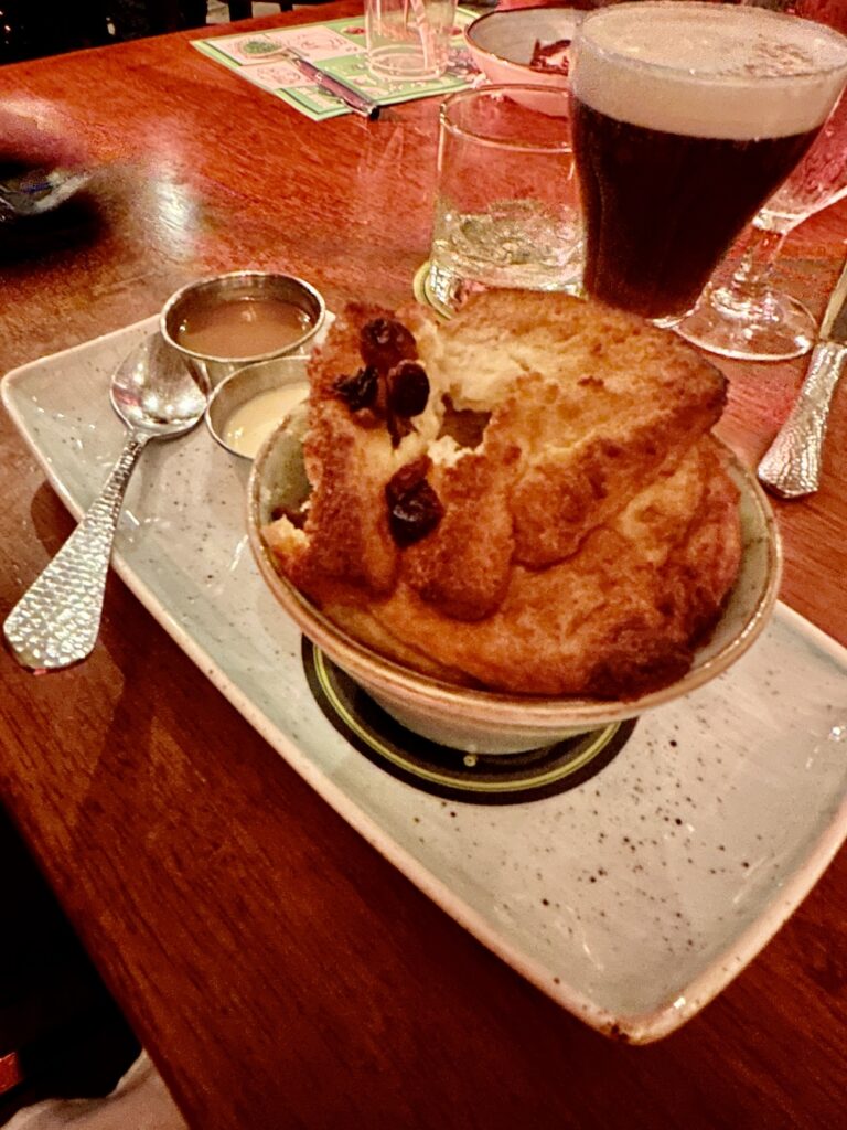 Raglan Road Ger's Bread and butter bread pudding