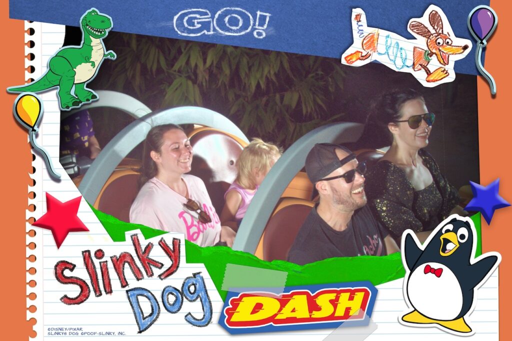 Slinky Dog Dash on ride photo in Disney's Hollywood Studios