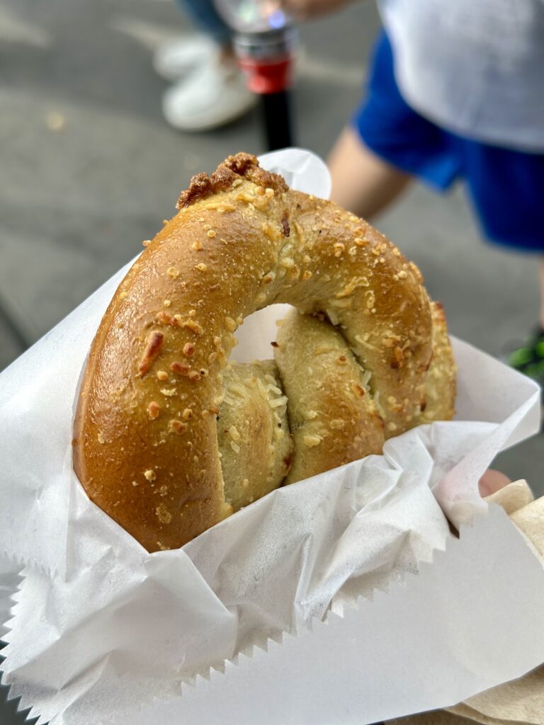 Jalapeno cream cheese pretzel from Disney's Hollywood Studios is a great snack option