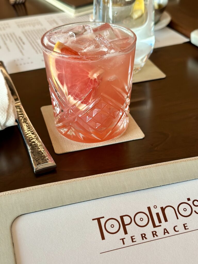 Topolino's Terrace French rose cocktail