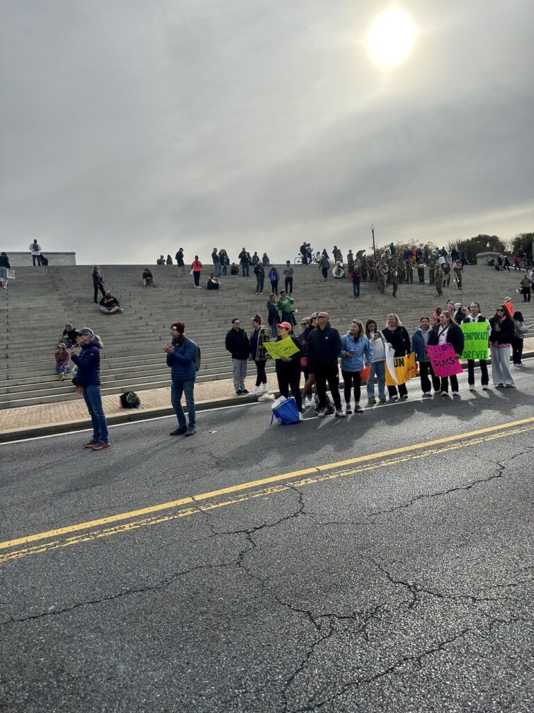 Marine Corps Marathon 2024 spectators on the steps