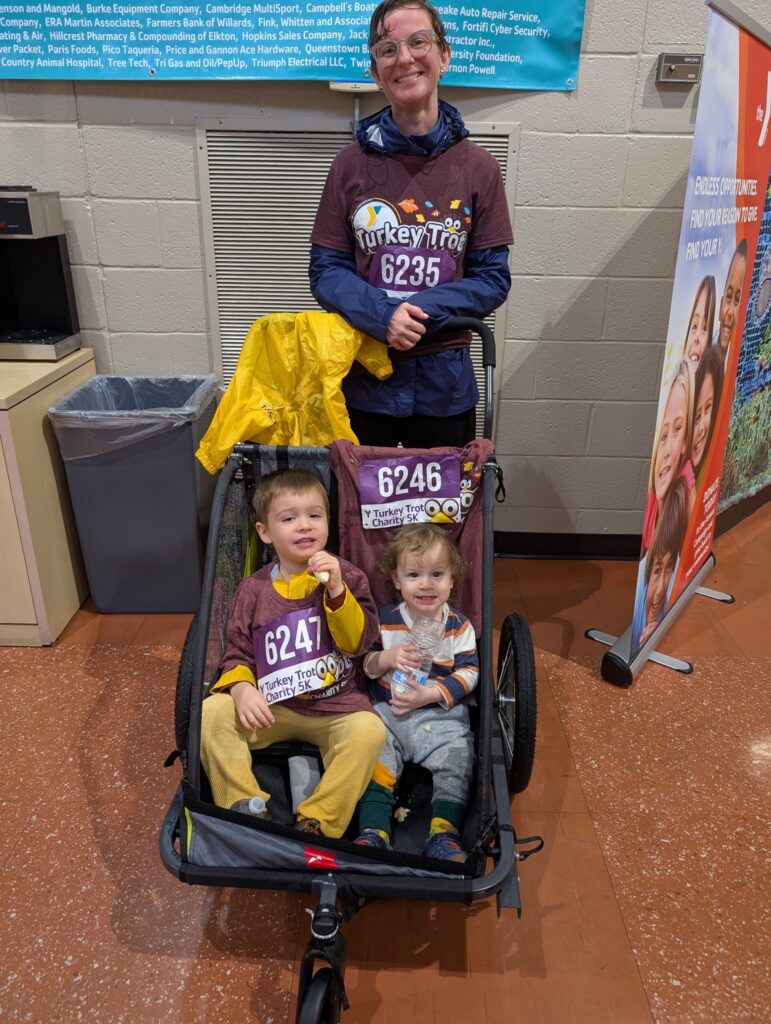 Y of the Chesapeake 5K - Andrea runs a stroller 5K