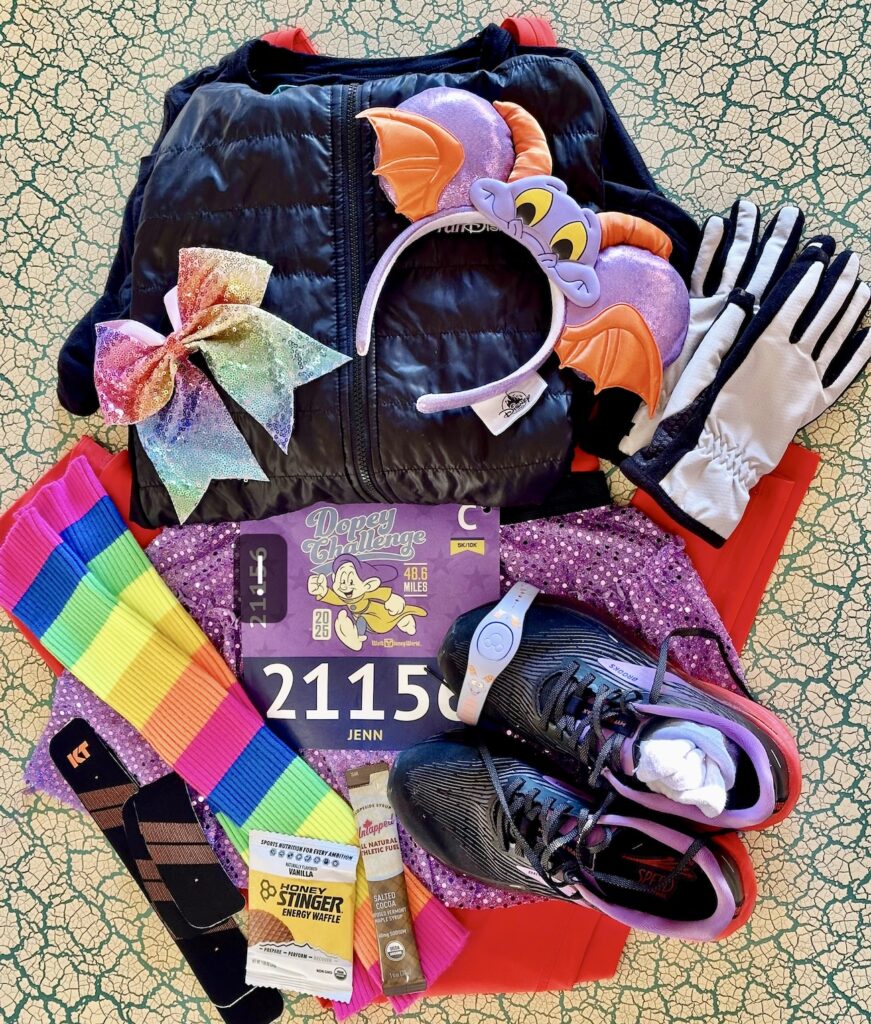 Dopey Challenge WDW 10K Figment flat lay