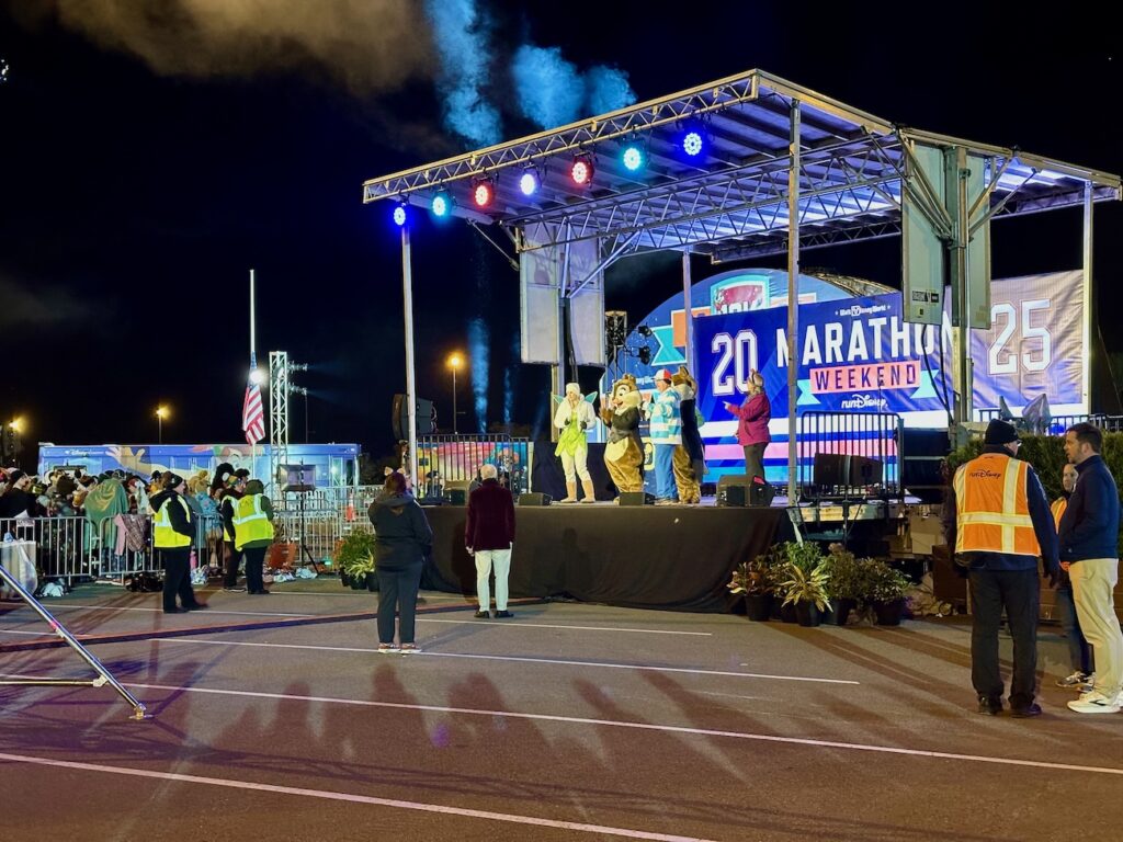 Dopey Challenge WDW 10K announcer stage